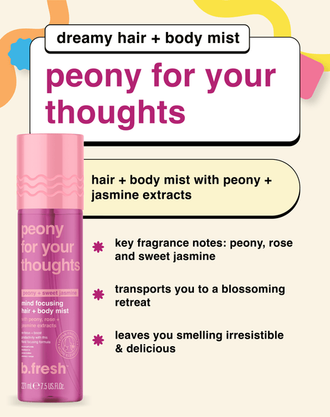 peony for your thoughts dreamy hair + body mist