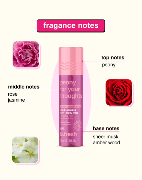peony for your thoughts dreamy hair + body mist