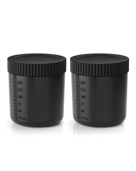 Excess 3 Tan.Cup 2 Pack inc Lids - Black Transparent