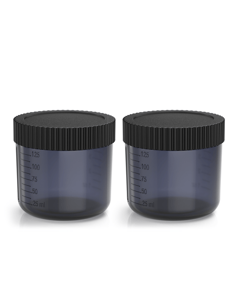 Excess 2 Tan.Cup 2 Pack inc Lids - Black Transparent
